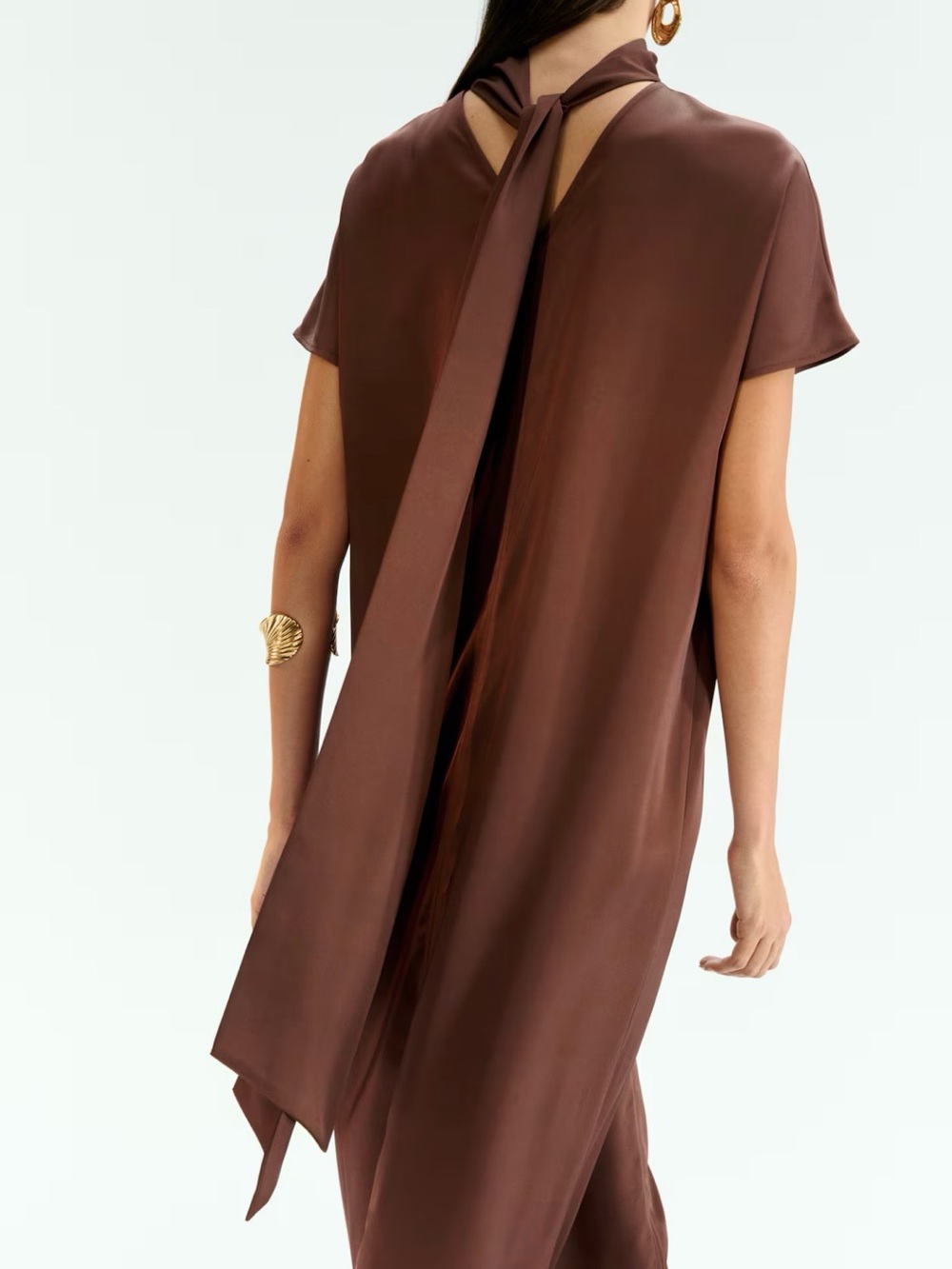 H&M Brown Maxi Dress with High Neck - Picture 4 of 4